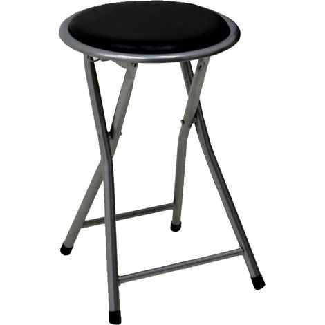 Oypla Black Padded Folding Breakfast Kitchen Bar Stool Seat (1/5)