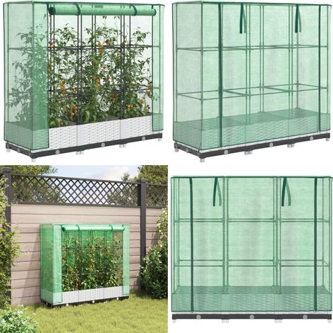 vidaXL Jardinière surélevée avec housse aspect rotin 120x40x123 cm (1/5)