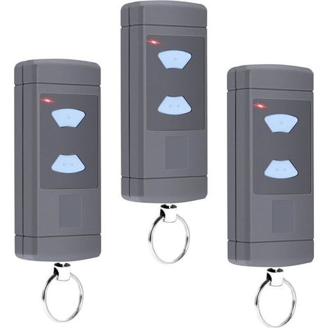 Lot de 3 émetteurs manuels compatibles avec Hörmann 868,3 MHz - Pour porte de garage Hörmann HSE2-868, HSM4-868, HS4-868, 3 canaux (1/5)