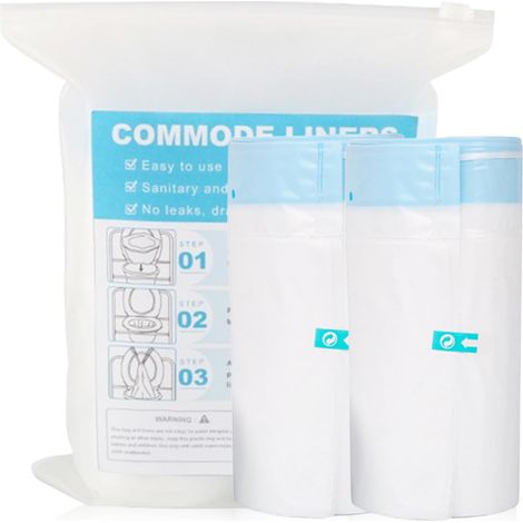 40 pièces de sacs pour toilettes, sacs WC jetables, sacs hygiéniques portables, sacs poubelles jetables pour siège de toilette, idéal pour les protections hygiéniques de siège de toilette (1/5)