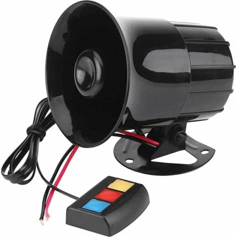 Klaxon de voiture/moto,  sirène d'avertissement d'alarme de moto de voiture 12V 30W klaxon 3 haut-parleur fort