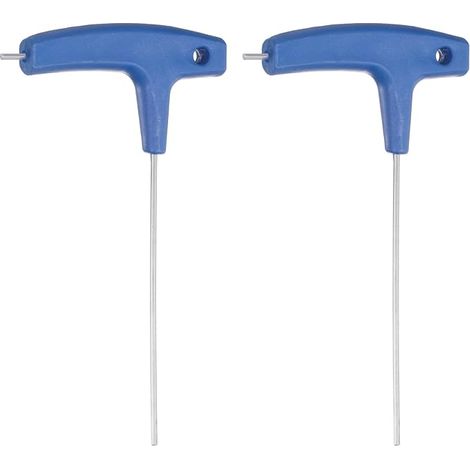 2pcs Clé Hexagonale À Poignée En T 2mm Métrique Cr-V Bleu Foncé (1/5)