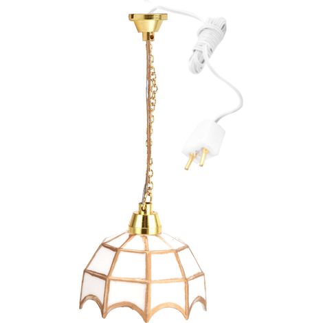 Lampe de Plafond Miniature 1:12 pour Maison de Poupée, Décoration Élégante, 12V (1/5)