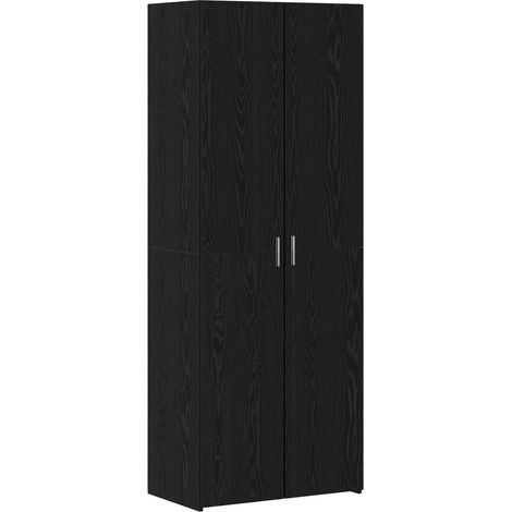Highboard 2 pcs Schwarz Eichen-Optik 70 x 42,5 x 185 cm