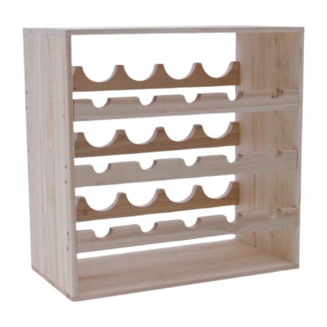 Casier à vin en bois naturel – Rangement pour 15 bouteilles – Dimensions 50x50x26 cm – Conception empilable pour caves et celliers (1/2)