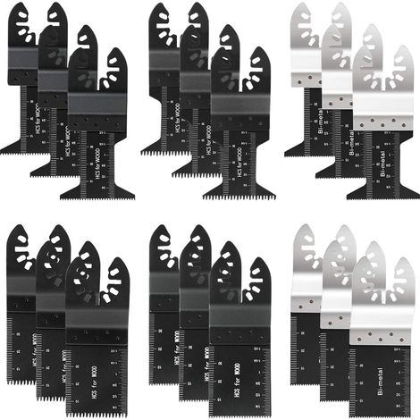 28Pcs Accessoires pour Outils Oscillants,Professional Lame Outil Multifonction Kits coupe bois/métal/plastique,Lame de Scie Oscillante Universelles pour Fein Multimaster,Dremel,Bosch,Makita,Dewalt (1/5)