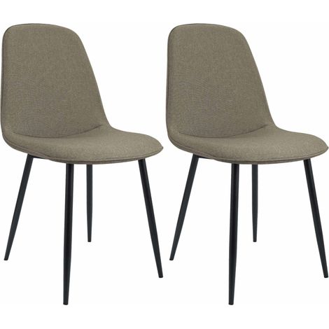 2er Set Esszimmerstuhl Maryam taupe Stoff