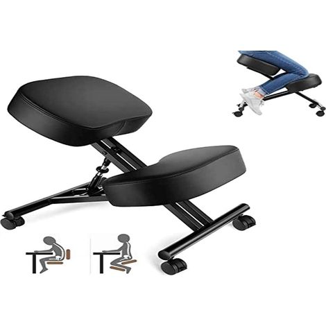 COOCHEER Sedia Ergonomica Inginocchiata, Tessuto, Nero, Stile Classico (1/3)