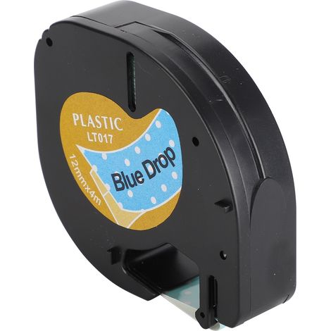 Ruban d'étiquettes thermiques, étiquettes autocollantes mignonnes en forme de larme bleue, compatibles avec les imprimantes d'étiquettes Dymo 12 mm. (1/5)