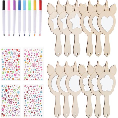 Miroir en Bois Licorne à Peindre, Kit DIY Décoratif pour Chambre (1/5)
