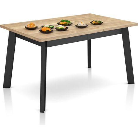 Mesa de comedor Naira 140 Roble Negro 90cm (ancho) x 74cm (alto) (1/5)