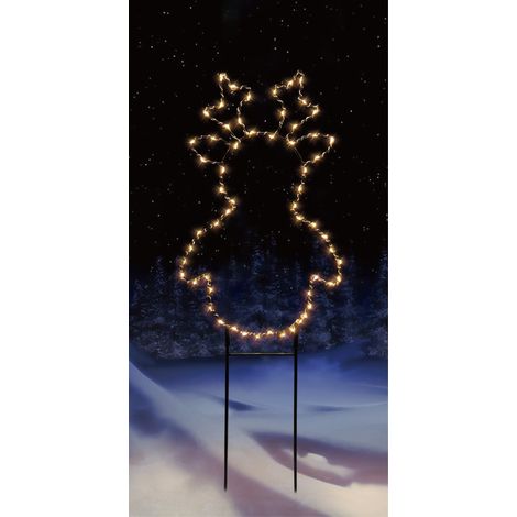 TrendLine LED Stecker Rentier Ø 19 x 60 cm warmweiß Gartenstecker