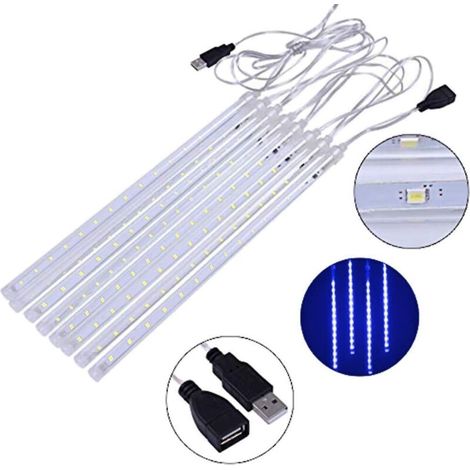 Meteor Shower Lights, IP65 Waterproof Christmas String Lights with 30cm Tubes, 8 Tubes, Total 192 LEDs, for Christmas, Wedding Party, Family Tree, Fir Tree, Garden