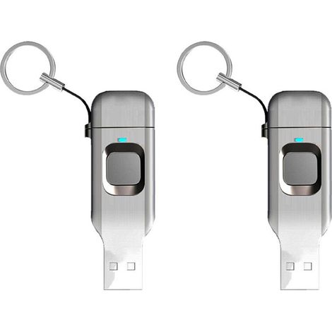 Compatibile con 2 unità flash OTG USB 3.0 Type-C in metallo, con lettore di impronte digitali, adatte per laptop e telefoni cellulari, 32 GB. (1/4)