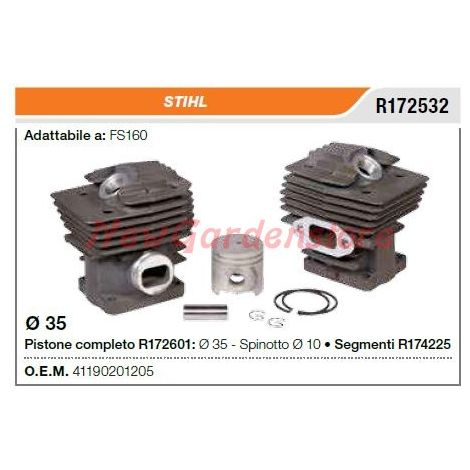 Cilindro pistone segmenti STIHL motosega FS160 R172532