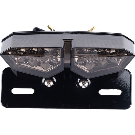 Feu arrière moto vintage noir 12V, clignotant ultra lumineux, remplacement pour scooter Niu, éclairage LED haute visibilité, design rétro, pièce moto durable. (1/5)
