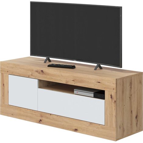 Mueble para TV 139x42x53 cm roble nórdico y blanco mate – Argenta (1/5)