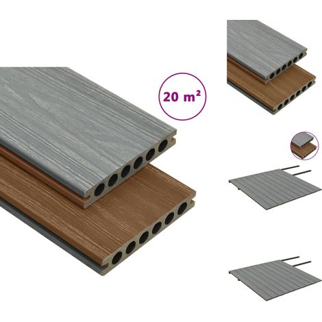 Fußböden & Teppichböden - Living WPC Terrassendielen mit Zubehör Braun und Grau 20 m² 2,2 m (1/5)