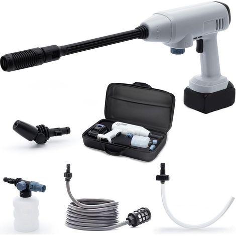 Nettoyeur Haute Pression sans Fil : 725PSI avec Batterie 21V 4.0Ah et Cannon à Mousse - Buse de Nettoyage Haute Pression pour Voiture/Terrasses et Jardins (1/5)