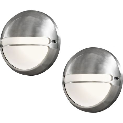 2er Set dimmbare Außenwandleuchte TORINO Aluminium / Acrylglas opal, Ø 26cm (1/4)