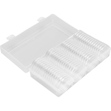 Transparente Münzaufbewahrungsbox, 60 Kapseln à 41 mm, Aufbewahrungsbox für Münzsammler (1/5)