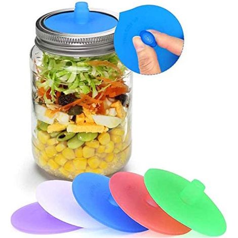 5 piezas, Tapas silicona pieza cierre hermético fermentación sin agua, Tapas silicona fermentación sin agua, tarros conserva 86 mm abertura ancha (1/5)