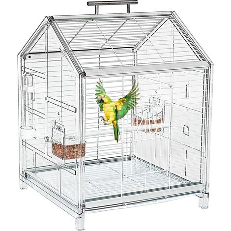 20.5" Petite Cage à Oiseaux, Cage à perroquets, Transporteur d’Oiseaux Portable, Cage de Transport de Voyage pour la Maison, Sortie, Clinique pour Animaux de Compagnie, Placement temporaire (1/5)