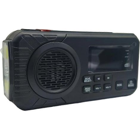 Radio d'urgence DAB+FM à manivelle avec batterie externe rechargeable de 5000 mAh, radio solaire avec alarme, utilisation en cas d'urgence (1/5)