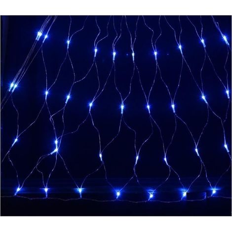 200 LEDS Guirlande Lumineuse, Filet Rideau Bleu 2 m x 3 m, 8 Modes d'Éclairage, Décoration Extérieure et Intérieure pour Mariages, Fêtes et Noël