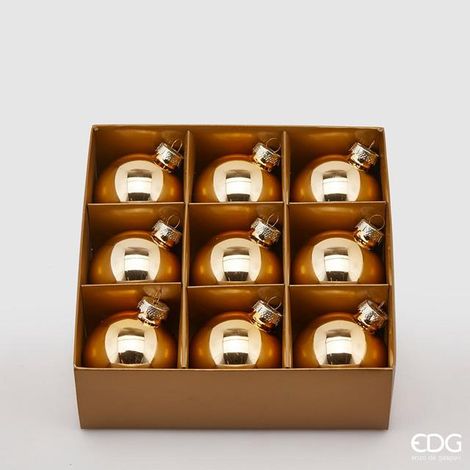 EDG Enzo De Gasperi Addobbo Palla di Natale Vetro D 6 Cm Cf 9 Pz  Oro (1/2)