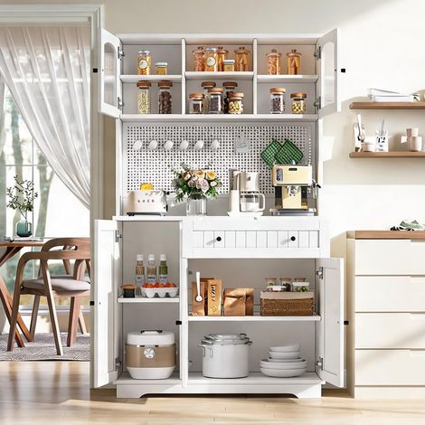 Buffet coloris blanc en panneau de particules 103,5 x 40 x 180 cm (1/5)