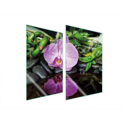 PLACA PROTECTORA DE VIDRIO PARA COCINA 2x35x52 ORQUÍDEA (1/5)