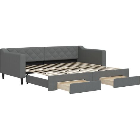 Maison Exclusive - Divano Letto Estraibile Cassetti Grigio Scuro 90x200cm Tessuto