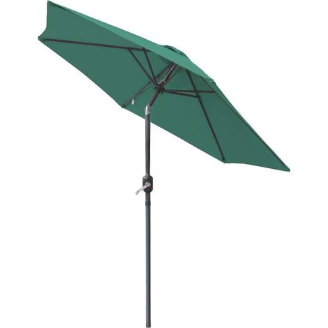 2.5M Round Garden Parasol Outdoor Patio Sun Shade Umbrella with Tilt Crank UV protection - Green (1/5)