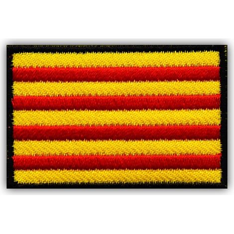 Aufnäher mit der Flagge Kataloniens/Senyera – zum Aufbügeln/mit Heißsiegel-Rückseite – gestickter Aufnäher/Abzeichen/Emblem