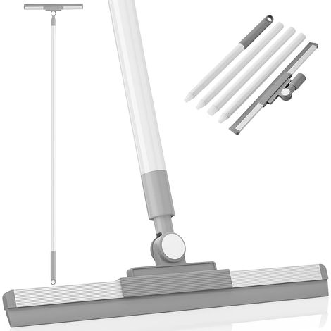 Balai Raclette Sol Large 36cm avec Manche Long Réglable, Raclettes Douche Caoutchouc, Grattoir Vitre Professionnel, Outil Nettoyage Plancher pour Fenêtre, Carrelage, Cuisine, Patio, Jardin, Salle Bain (1/5)