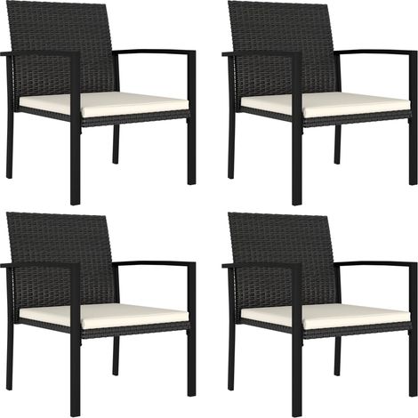 Sillas de comedor de jardín 4 unidades ratán sintético negro vidaXL (1/2)