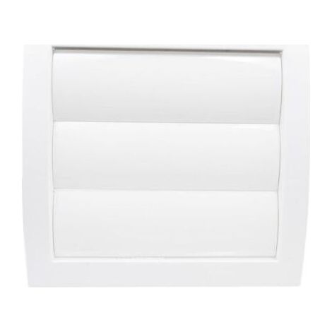 1 grille de ventilation (blanche) avec ouverture de Ø 150 mm, avec volet mobile, persienne et clapet anti-retour. Fabriquée en plastique ABS. (1/5)