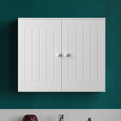 Armoire murale armoire de sol support de rangement mural à double porte avec stratifié réglable / convient pour salle de bain, buanderie, cuisine, chambre à coucher, salon, vestiaire blanc (armoire mu