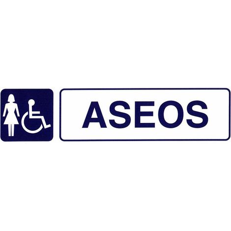 Rotulo Adhesivo Aseos Minusvalidos+mujeres 250x63 mm.