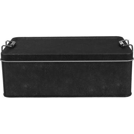 Boîte de rangement en métal pour biscuits avec couvercle, noire - Sûre et réutilisable (1/5)