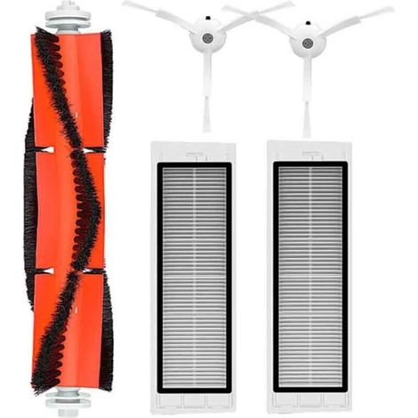 Set di accessori da 5 pezzi per aspirapolvere Xiaomi Roborock S50 S51 S55 S5 S6: filtri di ricambio e spazzole laterali (1 spazzola principale, 2 spazzole laterali, 2 filtri HEPA).