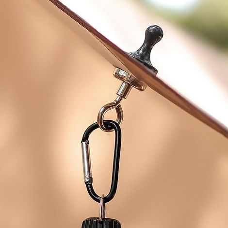 Crochets magnétiques pour auvent, crochet magnétique robuste et résistant pour le camping en extérieur, crochet magnétique pour porte en fer, auvent de tente multifonctionnel (1, noir) (1/5)