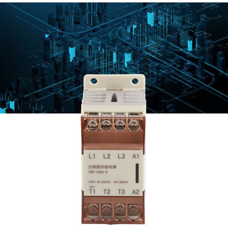 Kleines dreiphasiges Halbleiterrelais, Steuerspannung 90–250 V AC, Lastspannung 24–380 V AC, ACTSR-10AA-S (1/5)