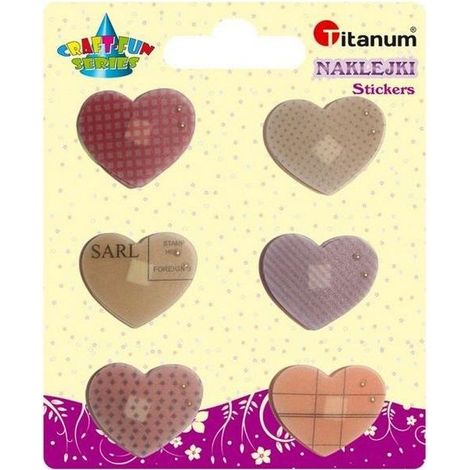 Adesivi a forma di cuore in lamina metallizzata, misure miste, rossi, 12 pezzi