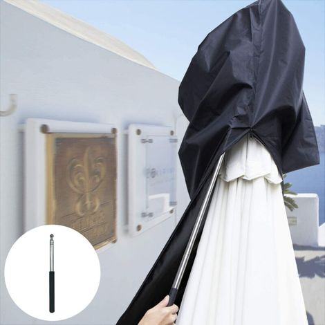 Housse Parasol Deporte 3x3,Bâche Parasol Déporté Imperméable en 420D Tissu Oxford,Anti-UV Housse de Protection,265x407050cm,Noir (1/3)