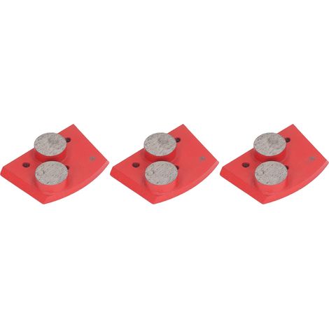 Blocs de meulage diamant, bloc de polissage pour ciment, béton, peinture de sol, 2 segments, grain 30, rouge, 3 pièces (1/5)