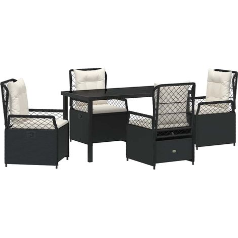 Maison Exclusive - Set da Pranzo per Giardino 5 pcs Nero polyrattan (1/5)