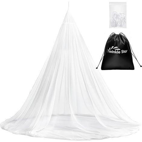 Mosquitera de viaje con bolsa de transporte, cuerda para colgar, diseño abierto, 2,2 metros de alto, 12 metros de circunferencia, cama individual doble, para uso en exteriores