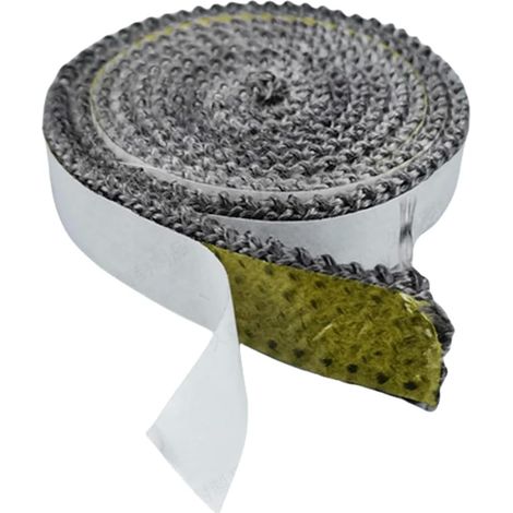 1 Rouleau De Corde Anti-feu Pour Poêle À Bois, Joint De Porte De Brûleur De Cheminée, Ruban Adhésif En Fibre De Verre (3 Mm X 10 Mm X 3 Mètres) (1/5)